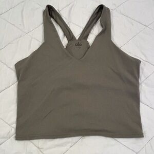 ALO Yoga Airbrush Real Bra Tank in Olive Branch